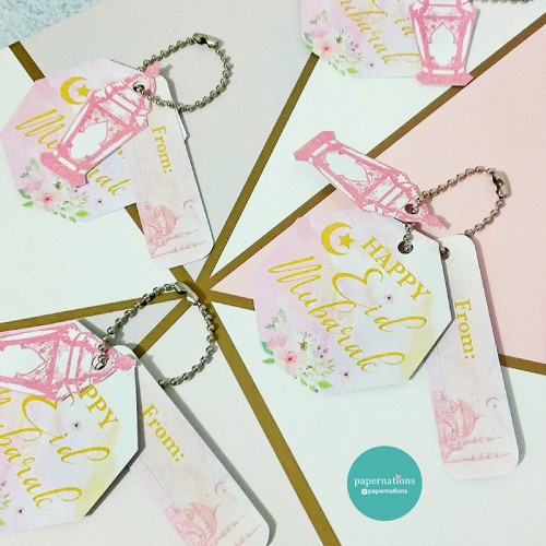 Floral Pastel Eid Mubarak Tags